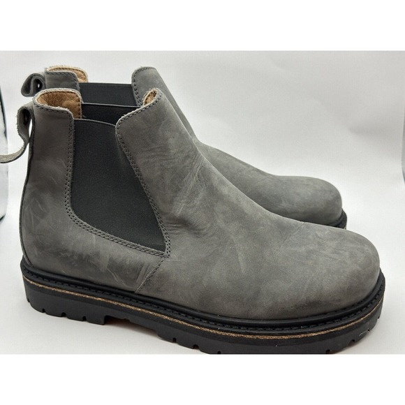 Birkenstock women’s Chukka Chelsea Boots in Dark Gray and Black size 37 Birkenstock Solid Low (1-1.9 in) Heel Height Boots for Women  main image 3